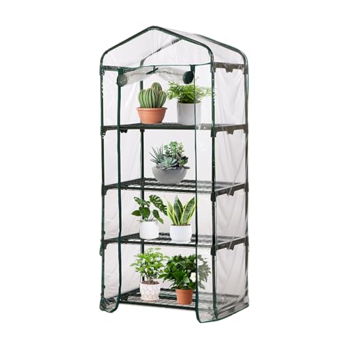 ビニールハウス ガーデン温室 花園温室 小型 温室 ガーデンハウス 温室カバー ホーム温室 フラワースタンド 風対策 霜よけ 雨よけ 虫よけ 簡易温室 家庭菜園 ガーデンラック 替えカバー 防水 植物温室 2/3/4/5段用 植物栽培 園芸用品（鉄フレームなし）