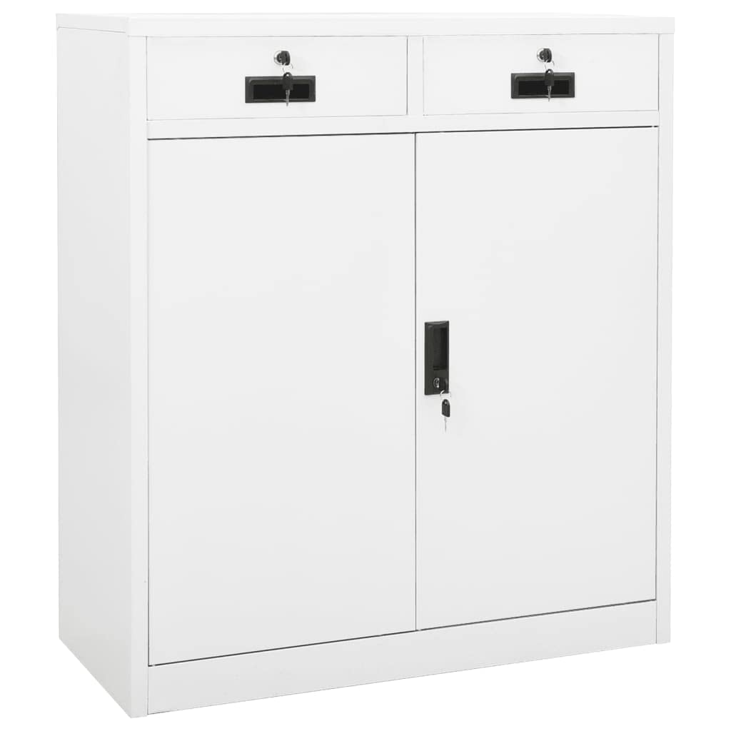 Armadio da ufficio, autoportante, in metallo, per aziende, ufficio, scuola, bianco, 90 x 40 x 102 cm