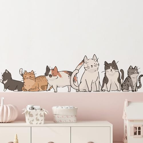 Vinilo decorativo de pared gato estilo 3 30x90 cm
