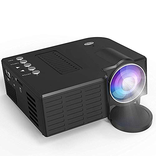 Mini Video Projector LCD Projector Supports 1080P 1800s Multimedia Home Theater Supports Hdmi USB Vga AV for Hous Theater(Black)