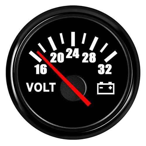 SENEHGMLP(売店) 52mm電圧メートルの海洋の自動電圧計8-16Vの自動車の車のボートのための防水ゲージ赤いバックライト12Vの自動車 自動車用電圧計(BN 1632V)