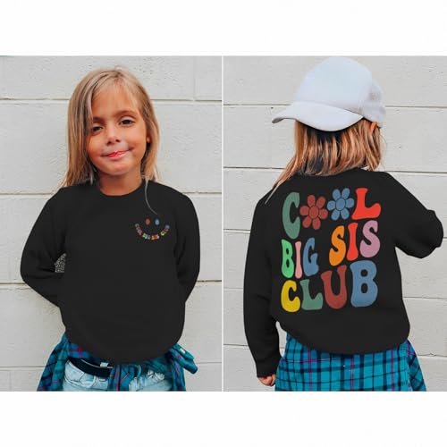 Big Sister Sweatshirt for Toddler Baby Girls - Cool Sis Club Long Sleeve Outfit Shirt for Announcement3