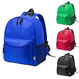 TIENDA EURASIA - Mochila Infantil, Mochila de 25 x 30 x 12 cm, Mochila Escolar con Cierre de Cremallera de Doble Tirador, Bolsillo Frontal y Asa de Transporte, RPET (Azul)