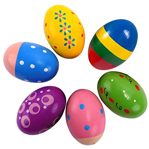 GOGHOST Colorful Wooden Egg Shaker Set (6 Pcs) | Hand Percussion Instruments & ASMR Sound Tools