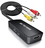 HDMI to RCA Converter for Old TV, AV to HDMI Adapter Support 1080P PAL/NTSC, Compatible with TV,...