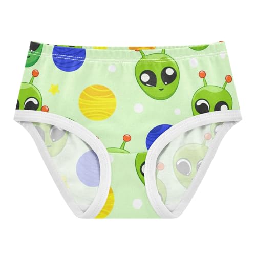 Cotton Toddler Underwear Floral Cute Green Alien Faces Planet Girl Panties Cute Aesthetic Briefs Undies Kids 2t