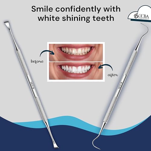 OCBA Zahnarzt Instrumente Zahnpflege Set 4Pcs Dental Kit Edelstahl Zähne Kit Professionelle Zahnsonde Zahnhygiene Tools Mundspiegel Zahnstein Schaber