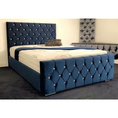 Diamond Upholstered Chesterfield Sleigh Bed Frame Cover