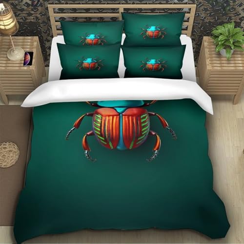Parure de lit scarabée 140x200 avec housse de couette 3D
