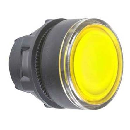 Cabeza pulsador luminoso amarillo LED con anillo componente de automatizacion