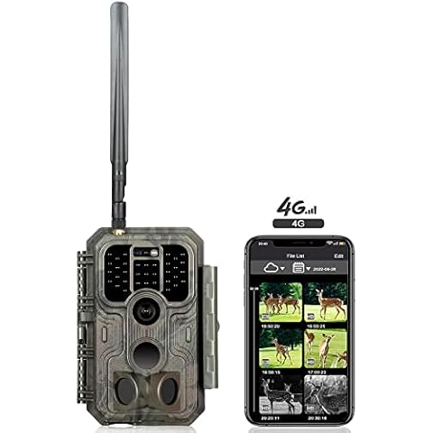 Folgtek Cellular Wildkamera 4G LTE 32MP 1296P mit 32 GB SD Karte, Nachtsicht und Bewegungserkennung 0,1s Erfassungszeit 120° Weitwinkel IP66 Wasserdicht Cover