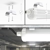 HOFTRONIC - LED Feuchtraumleuchte 150cm IP65-48W 5760 Lumen - 4000K Neutralweiß - Verknüpfbar - Kellerleuchte, Nassraumleuchte - Feuchtraum Wannenleuchte – Ansicht 6