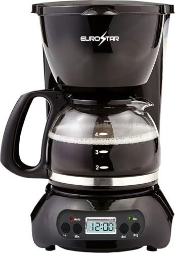 EUROSTAR CM720BT 4-Cup Programmable Coffeemaker, Black