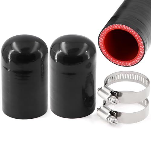 2Pcs High Temperature 4-Ply Reinforced Silicone Hose Cap ID 1-3/16 Inch(30mm) Hose End Plug for Turbo Bypass Valve/Fix Leak/Throttle Body Water Port/Heater Core/Coolant Heater Vacuum Water Port