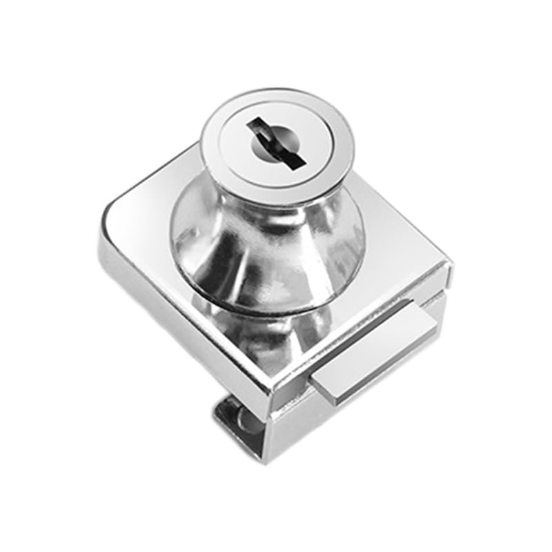 TA-VIGOR Glass Cabinet Lock, Single Open Showcase Door Lock No Drilling Display Cam Security Lock for Door Cabinet Mailbox Drawer Cupboard Furniture, Key Different