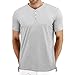 Men Casual T Shirt V Neck Short Sleeve Cotton Button Stylish Loose Slim Fit Sport Workout Outdoor Wear Gym Beach Party Hiking Travel Business Working Weekend Henley Shirts High Elasticity (L, Grey)