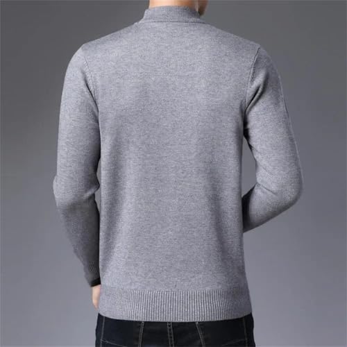 Men's Solid Half High Neck Warm Sweater Classic Long-Sleeved Slim Fit Business Casual Pullover Sweater2