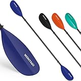 XUXIAKE Kajak Paddels mit Kohlefaser Schaft und Nylon Klinge, 230-250 cm Einstellbar Doppelpaddel für Kajak, Kanu, Boot Blau