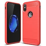 Coque pour iPhone X (5,8 Pouces), Housse Protection Antichoc Anti-Rayures - Rouge