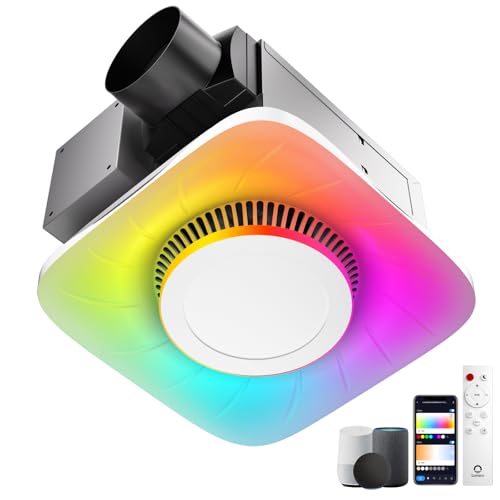Image of Lumary Smart Bathroom Exhaust Fan with Light, 110 CFM, 1.5 Sones Quiet