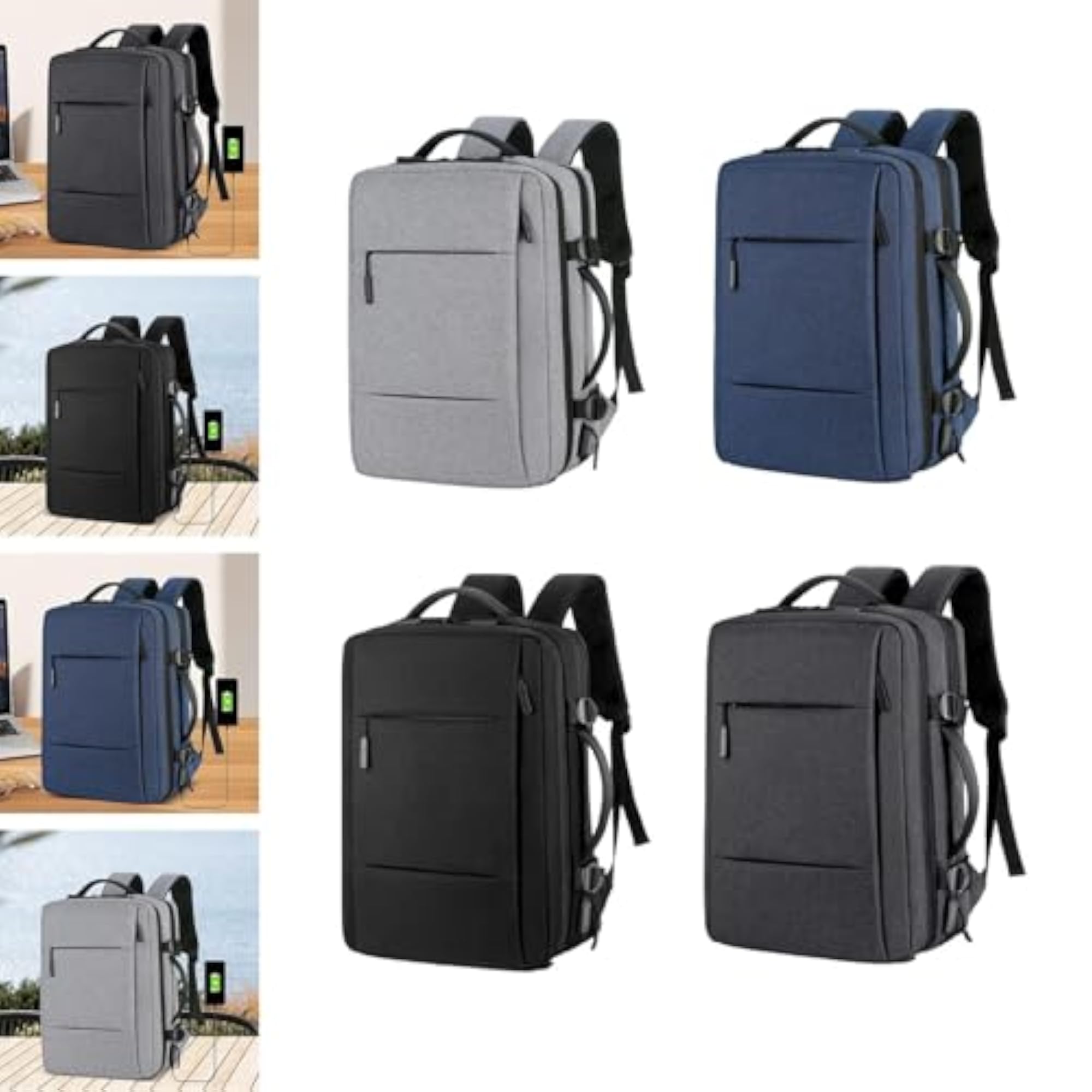 Light Grey Portable Multipurpose Laptop Backpack for Travel