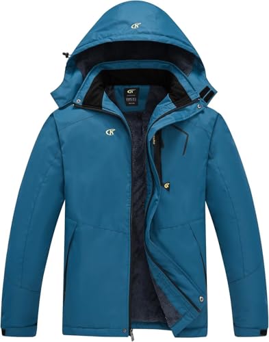 Image of QPNGRP Mens Waterproof Fleece Ski Jacket Windproof Winter Snow Coat