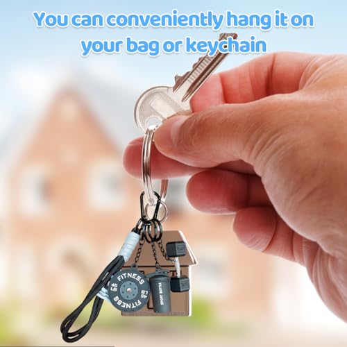 Image of Aesthetic Keychain, Detachable Dumbbell Keychain for Gym Enthusiasts, Cute Aesthetic Phone Charms for Girls, Silicone Bag Charms for Handbags, Fitness Gym Gifts