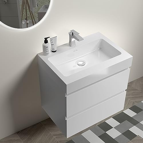 24" Floating Vanity Bathroom Vanity with Sink, 2 Soft Close