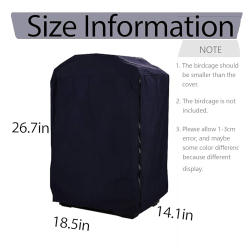 Image of QBLEEV Birdcage Cover, Parrot Cage Night Cover Shade, Universal Cage Covers | Pet blackout windproof light-proof sleep reduces distractions night tear-resistant cloth without cage-14.1x18.5x26.7 inch(LxWxH)