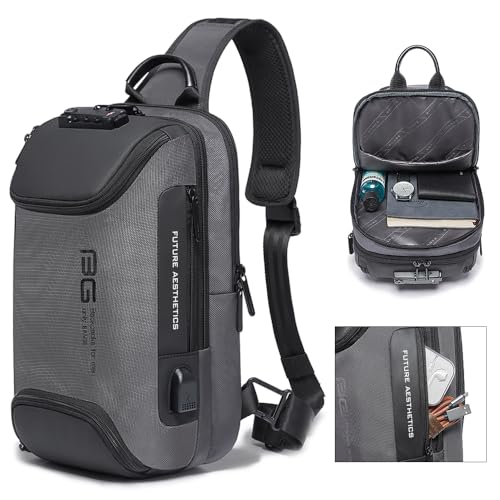Image of BANGE Men's Sling Backpack - Waterproof Crossbody Bag, Multi-Purpose Shoulder Bag