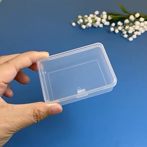Image of 12 Pcs Rectangle Clear Craft Supply Case (2.99 x 2.05 x1.18 inch) - Clear Plastic Box Containers for Jewelry Findings and Art Supplies