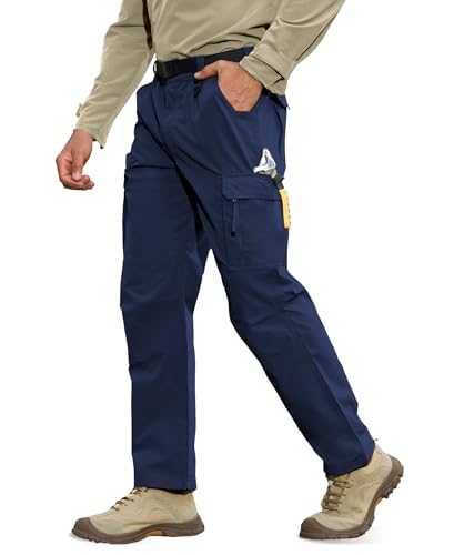 MOURCE Ripstop Work Pants for Men Stretch - Water Resistant Quick Dry Mens Tactical Pants with 9 Pockets