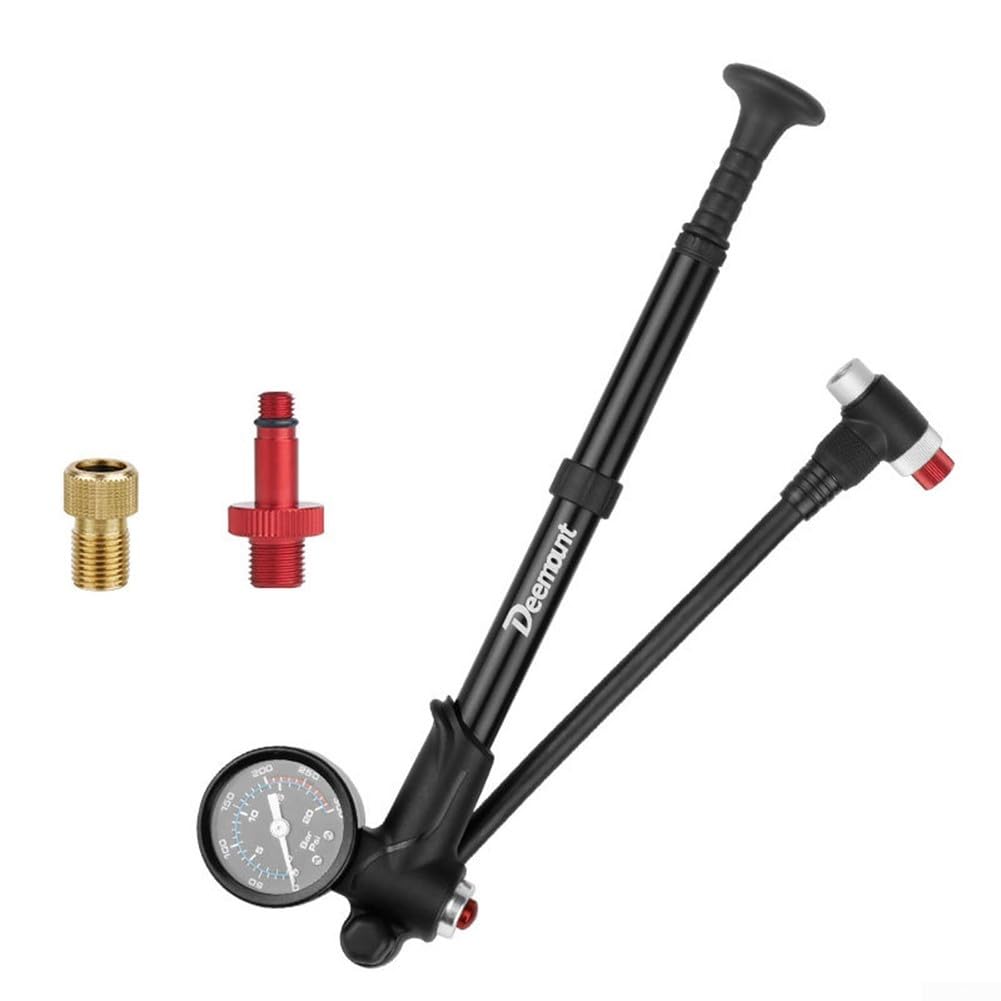 Pompe à air de vélo 300 psi, compatible avec fourche avant et amortisseur arrière, légère avec manomètre intégré