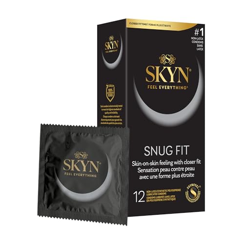 SKYN Snug Fit Condoms - 12 Count - Lubricated Latex-Free Condoms, Skin-on-Skin Feeling with Closer Fit