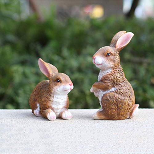 Statue lapin de jardin résine extérieure durable et résistante pour décoration de cour