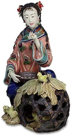 Sculpture and Ornaments Fine Art Antique Porcelain Dolls Sculptures Collectible Ceramic Ladies Chicken Figurines Retro Female Statue Home Decor