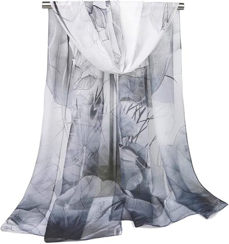 AliceLife Silk Scarf Fashion Scarves Lightweight Sunscreen Shawls for Women (Black), 16050CM