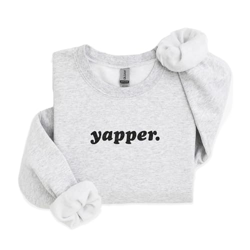 Minimalist Yapper Sweatshirt - Funny Trendy Meme Shirt - Sarcastic Extrovert Pullover - Unisex Graphic Crewneck Sweatshirt Military Green3