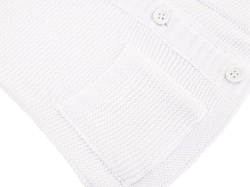 Lilax Baby Girls' Hooded Cardigan, Soft Knit Ribbed Button Closure Sweater4
