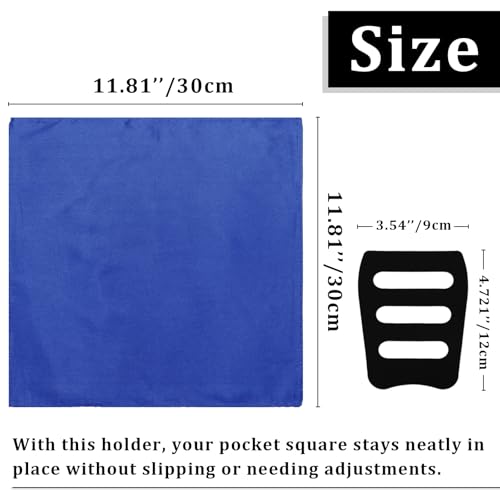 Image of Satin Mens Pocket Square with Holder, 11.8'' Suit Handkerchiefs for Men Wedding Business Casual