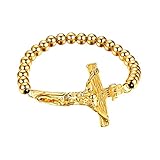 jesus cadena letra ✟ CARACTERÍSTICA ✟: Una pulsera con cruz de Jesús y cadena de bolas de alta calidad, es perfecto para llevar todos los días en todas ocaciones.
