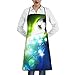 Grembiuli da cucina da chef con stampa di palloni da calcio per donne, grembiule con tasca, grembiule da cucina per cucinare da forno, giardinaggio, unisex, bianco, Taglia unica