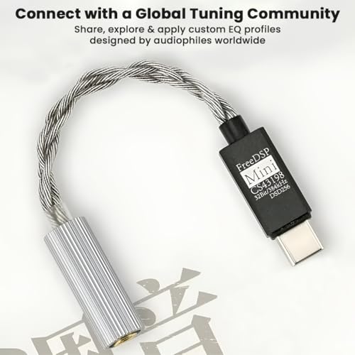 Image of MOONDROP FreeDSP Mini Portable DAC & Amp with Flagship CS43198 Chip, 32bit /384kHz PCM, Support DSD256 with High-Res Mini DAC & Amplifier, One-Button EQ and Web Tuning Tool Type-C Audio Adapter