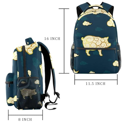 Sac à dos imprimé cochon multicolore pour école et voyage 40cm - 2