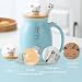 Imagen de MengCat Taza Gato Linda Taza de café de cerámica con Tapa
