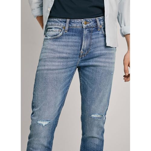 Pepe Jeans Skinny Jeans Ripped, Blu (Denim), W32 / L32 Uomo - 5