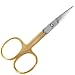 Nail Cuticle Scissors, Straight and Sharp with Brushed Matte Gold Handle, Best for Personal Grooming and Manicure Care for Healthy Hands and Feet, 3 Style Choices