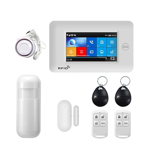 Trådlöst WIFI GSM Inbrottslarmsystem For Hemsäkerhet Med Dörrrörelsesensor Och TUYA-app Kompatibel Komplett Larmsystem(B)