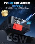 HW Car Battery Booster Pack, [12V, 44.4Wh] True 2000A Jump Starter with Air Compressor 160PSI, Portable Jump Box (8.5L Gas/6.5L Diesel) with Jumper Cables,Air Chucks,USB-C Cables-65W Fast Charging | 44.4Wh, 160PSI, 65W Fast Charging, Air Chucks and U