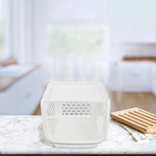 Cesta apilable de cocina en color blanco para almacenar alimentos y fruta 6